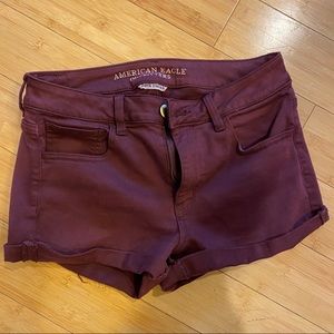 American Eagle Hi-Rise Shortie (Burgundy)